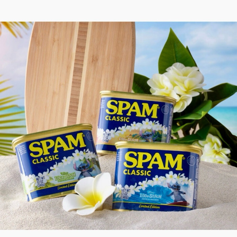 🏝️ Set 3 cans LILO & STITCH SPAM surfing NWT Disney x Hormel Hawaii VHTF musubi
